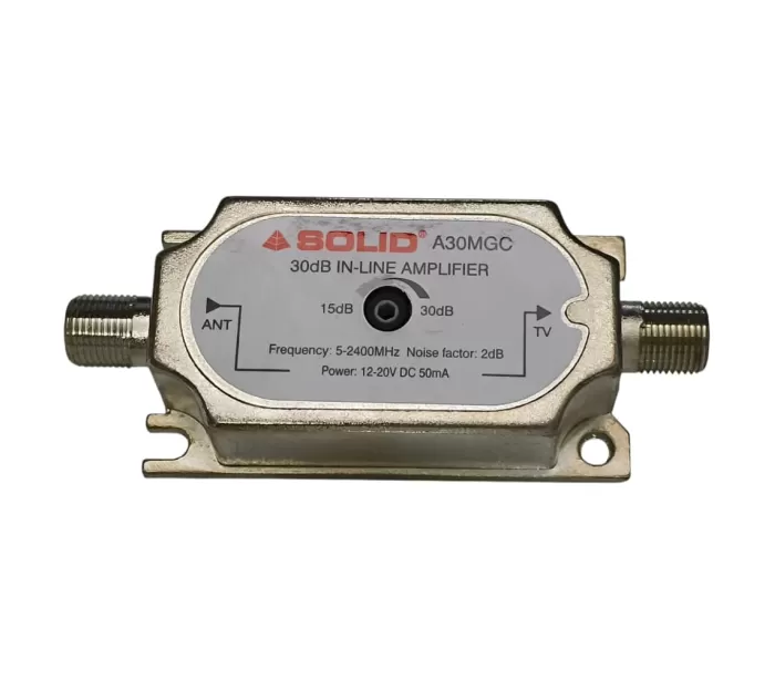 Solid Adjustable 15–30dB Coaxial Line Amplifier