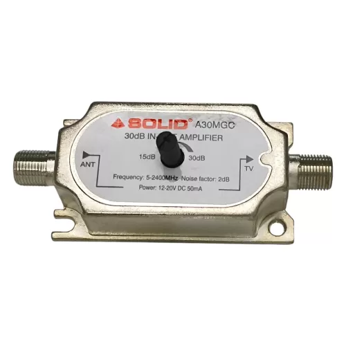 Solid Adjustable 15–30dB Coaxial Line Amplifier