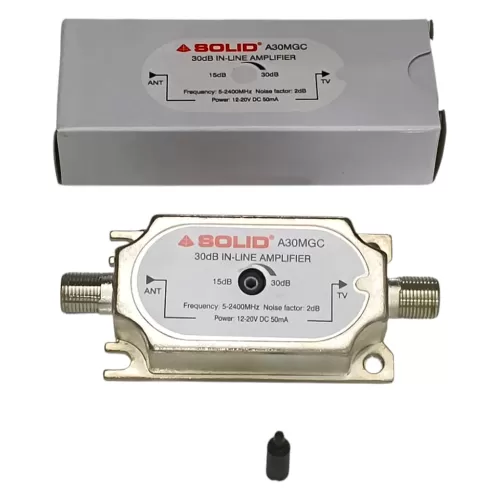 Solid Adjustable 15–30dB Coaxial Line Amplifier