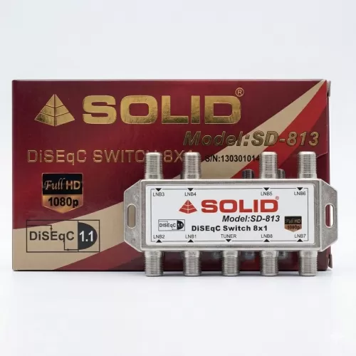 SOLID SD-813 DiSEqC 1.1 Switch - 8in1 SOLID SD-813 DiSEqC 1.1 Switch - 8in1