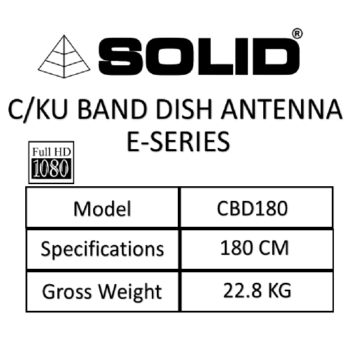 6FT (180cm) SOLID C/KU-PRIME FOCUS-SATELLITE C-BAND RECEPTION DISH ANTENNA