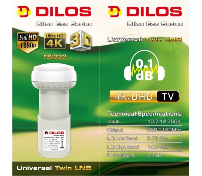 Dilos FS-222 Eco Series Universal Twin LNB