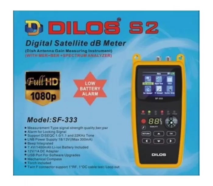Dilos SF-333 DVB-S2 Multi-Functional Digital Satellite dB Meter