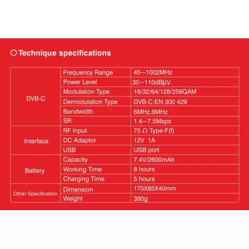 Solid SF-765 Digital Cable TV dB Meter
