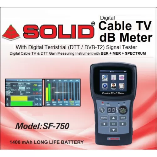 SOLID SF-750 T2+C Combo (BER+MER) dB Meter
