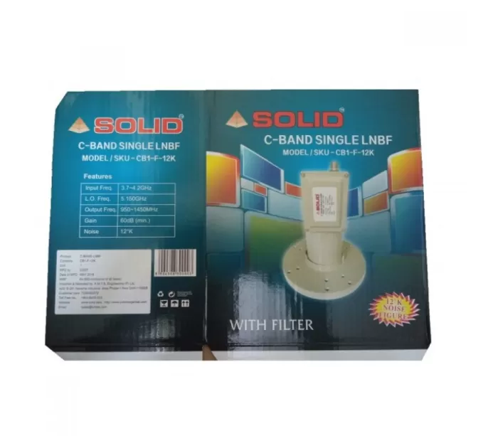 Solid CB1-F-12K,CB1-12K, C-Band Single LNB with Filter