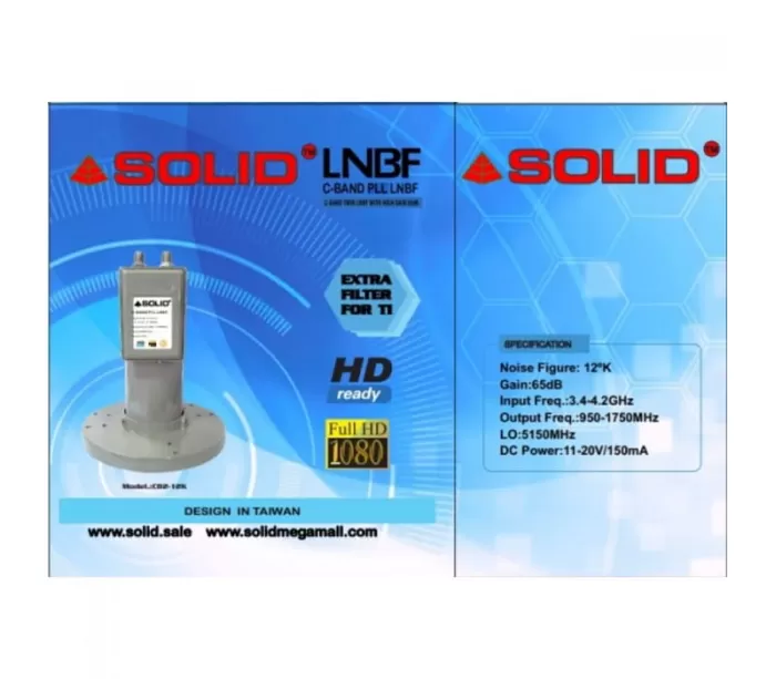Solid CB2-12K C-Band PLL Twin (Dual Output) LNBF NEW