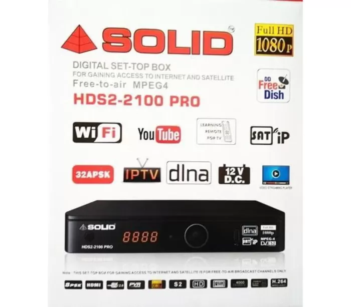 SOLID HDS2-2100Pro Full HD DVB-S2 Set-Top Box with Tubio, Cast and SATIP