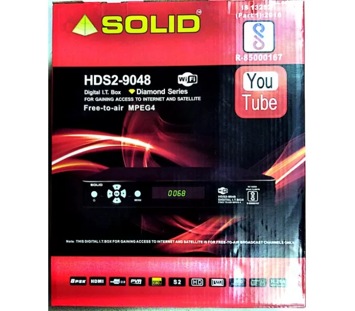 SOLID HDS2-9048 (DVB-S2 / MPEG-4 / FULL HD) BIS APPROVED HEAVY DUTY SET-TOP BOX