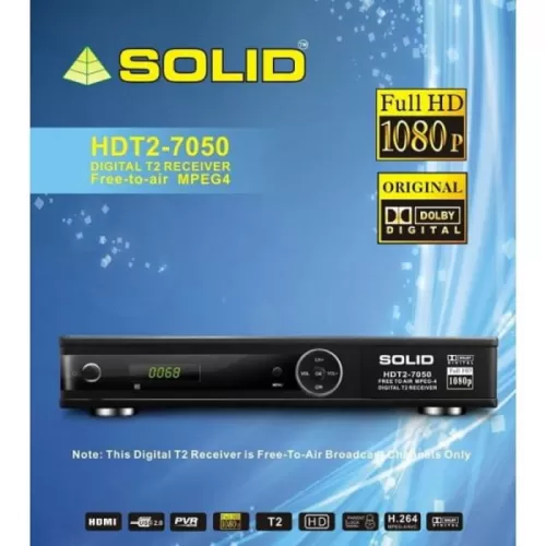 Solid HDT2-7050 HD, DVB-T2 Digital Set-Top Box With Dolby Digital​