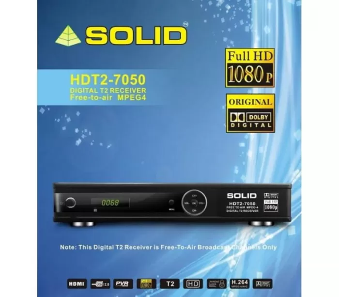 Solid HDT2-7050 HD, DVB-T2 Digital Set-Top Box With Dolby Digital​
