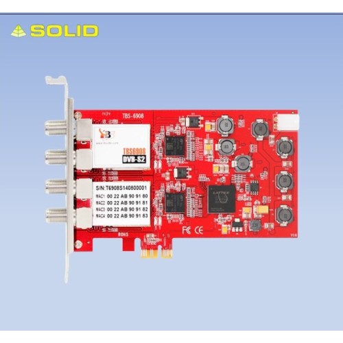 TBS6908 Professional DVB-S2 Quad Tuner PCIe Card
