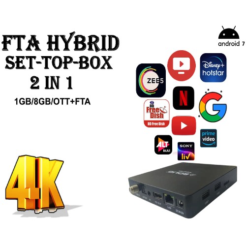 SOLID AHDS2-1020 OTT + FREEDTH Channels Hybrid Box with FREE OTT SUBSCRIPTION