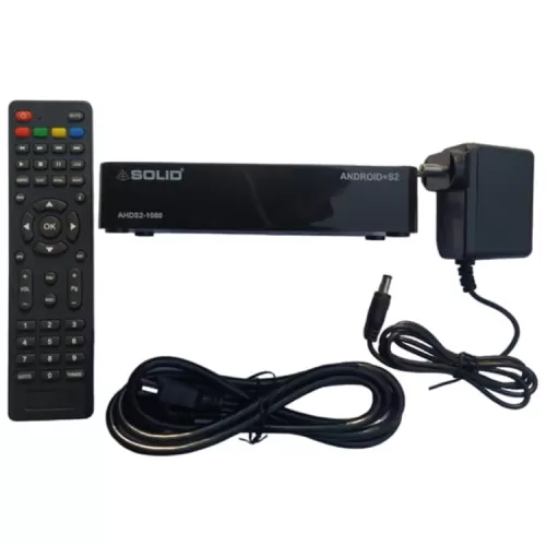 SOLID AHDS2-1080 DD Free dish Suitable FTA Hybrid  Android 10 Smart Box 