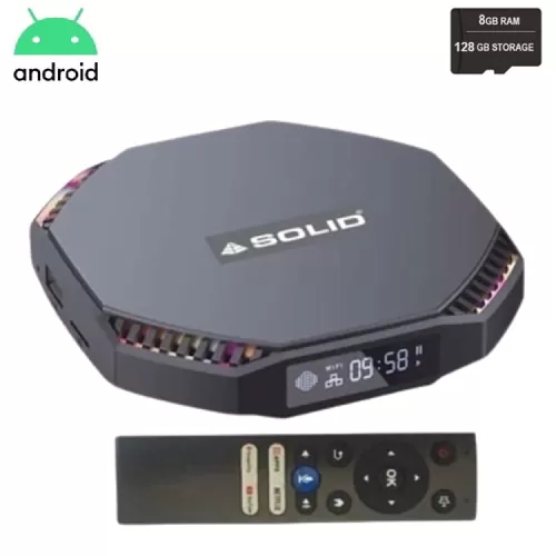 SOLID AHD-1096 8GB/128GB Android 11 TV Box with RGB Lights
