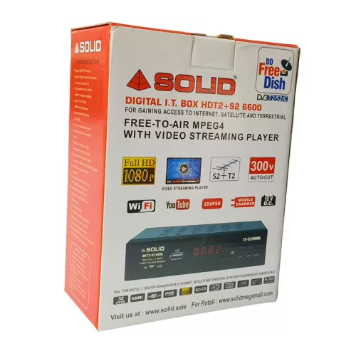 SOLID HDT2+S2-6600 SATELLITE + DIGITAL + STREAMING Player Free-to-air TV Box