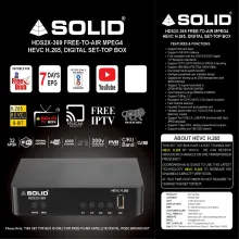 SOLID HDS2X-369 HEVC 8bits H.265 Free-To-Air Set-Top Box With Free Wi-Fi Dongle