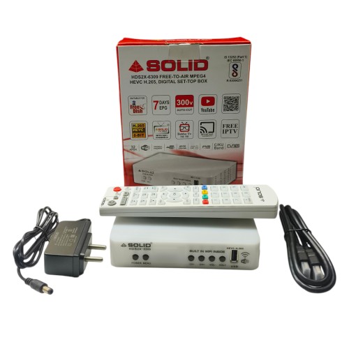 SOLID HDS2X-6309 FREE-TO-AIR MPEG4 HEVC H.265, DIGITAL SET-TOP BOX With Inbuilt Wifi