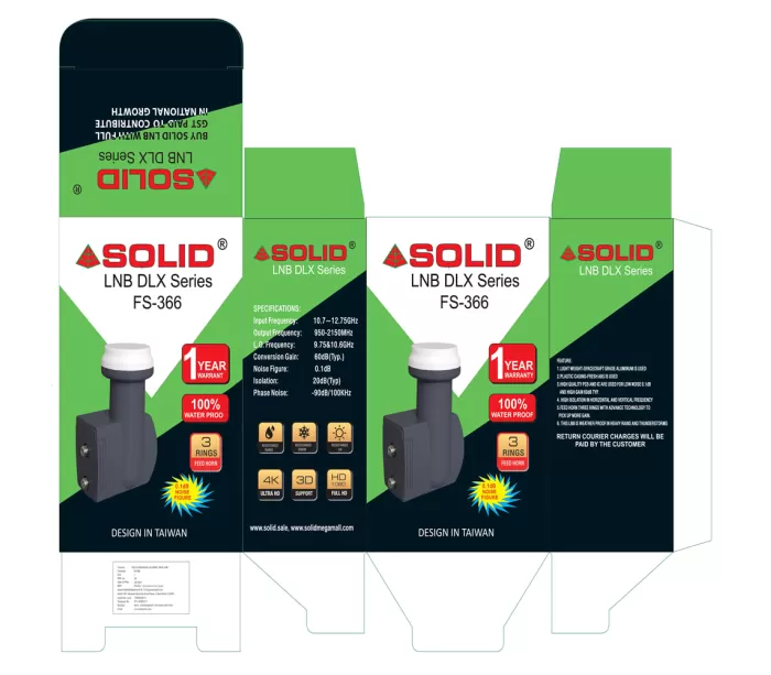 SOLID DLX FS-366 Series Universal Twin LNB