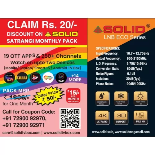 Solid FS-63 Quad LNB Eco Series LNB