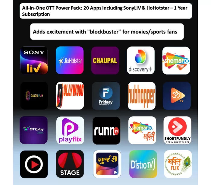 Sony LIV, JioHotstar, and 18 Other OTT Apps Bundle Pack for 1 Year