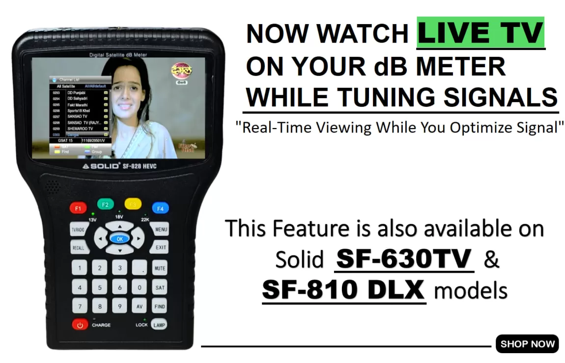 Buy SOLID SF-828 HEVC Full HD Digital Satellite dB Meter
