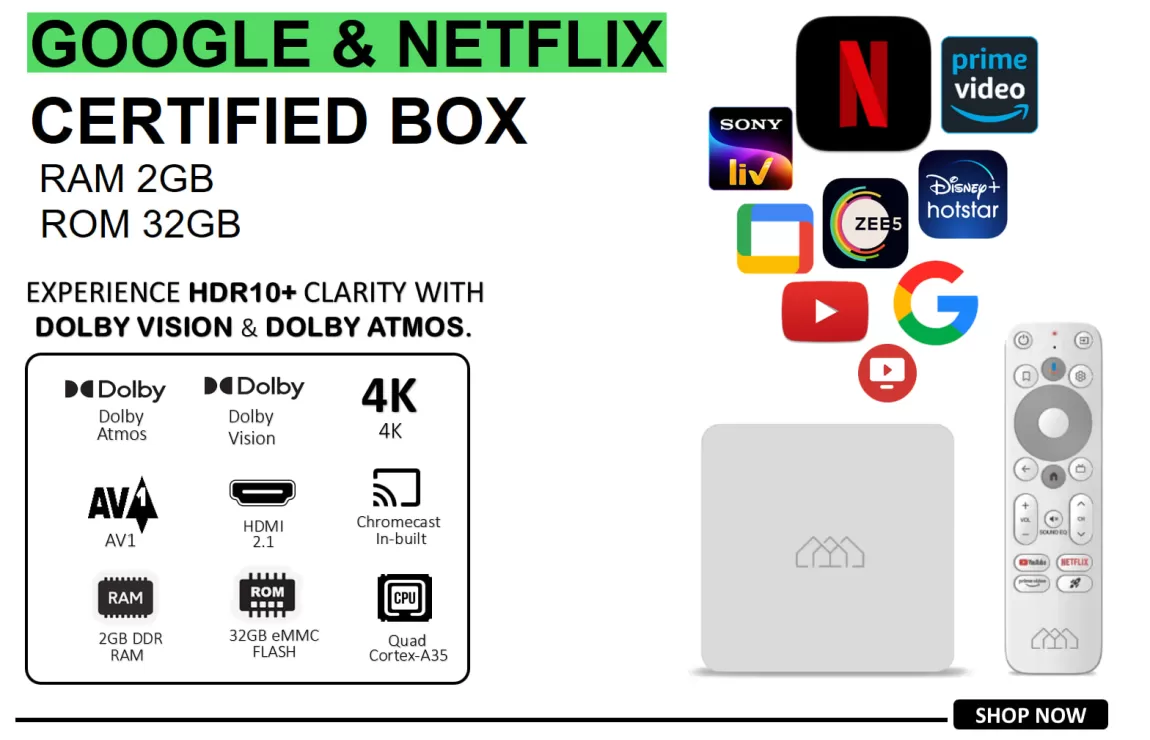 Buy Google Certified and Netflix Certified Android Box in India