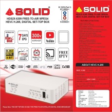 SOLID HDS2X-6309 FREE-TO-AIR MPEG4 HEVC H.265, DIGITAL SET-TOP BOX With Inbuilt Wifi