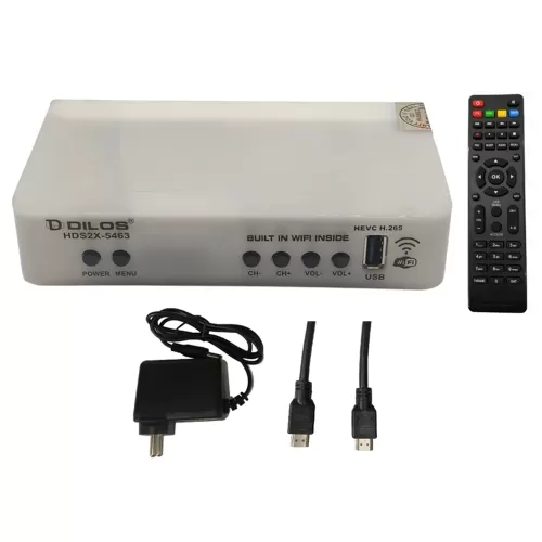DILOS HDS2X-5463 S2X, HEVC 8bits H.265 Free-To-Air Set-Top Box with Inbuilt Wifi