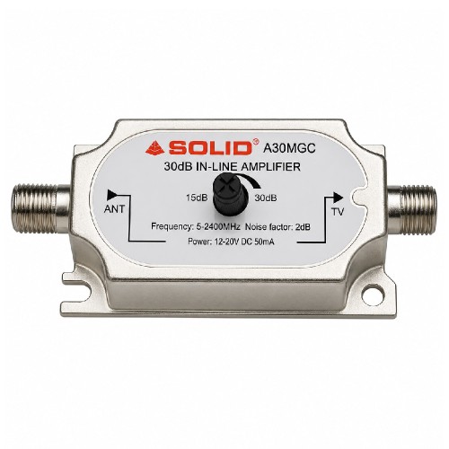 Solid Adjustable 15–30dB Coaxial Line Amplifier