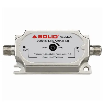 Solid Adjustable 15–30dB Coaxial Line Amplifier