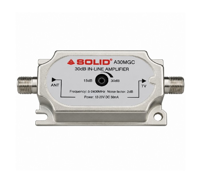 Solid Adjustable 15–30dB Coaxial Line Amplifier