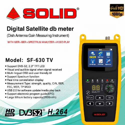 Solid SF-630 TV Digital Satellite dB Meter Solid SF-630 TV Digital Satellite dB Meter