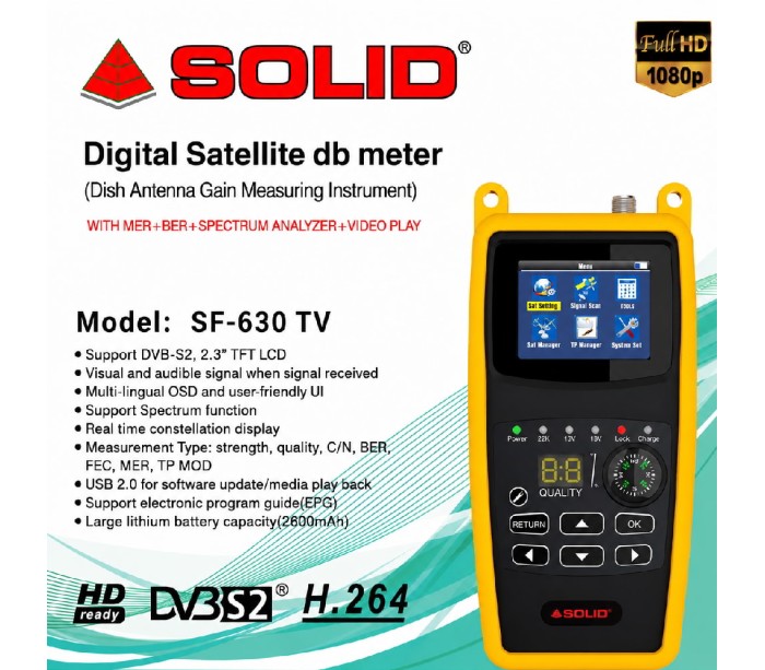 Solid SF-630 TV Digital Satellite dB Meter