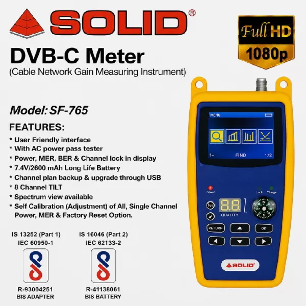 Solid SF-765 Digital Cable TV dB Meter