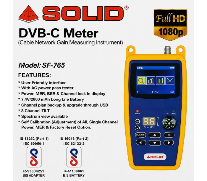 Solid SF-765 Digital Cable TV dB Meter