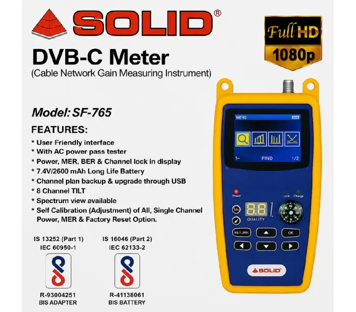 Solid SF-765 Digital Cable TV dB Meter