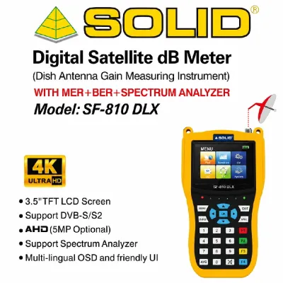 SOLID SF-810DLX Digital Satellite dB meter with Live TV Screen