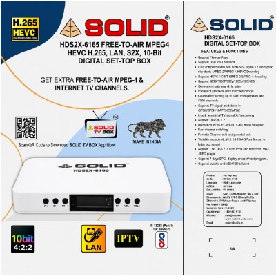 SOLID HDS2X-6165 DVB-S2X H.265 10-Bit HEVC Full HD Set-Top Box for DD Free Dish