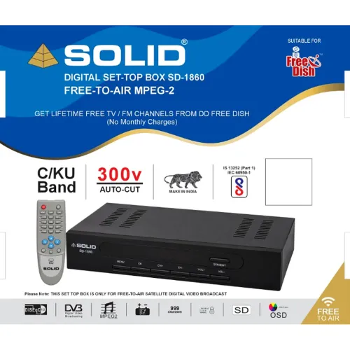 SOLID SD-1860 Digital Satellite Set-Top Box | Free-to-Air MPEG-2