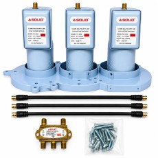 SOLID CB-3MSFL  Tri C-Band LNBs with Multi Satellite Feed Horn with Switch and Cable