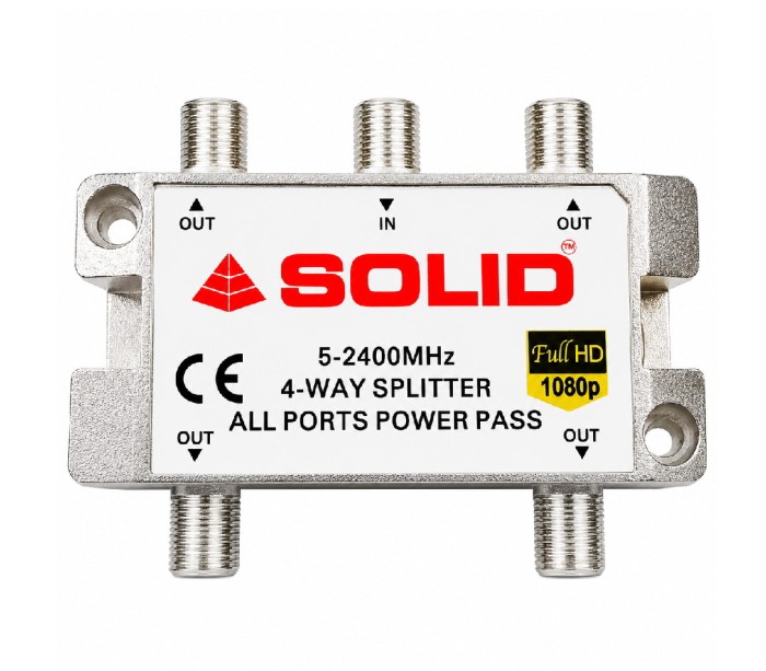 Solid 4-Way Splitter