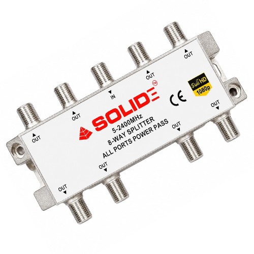 Solid 8-Way Power Pass Splitter
