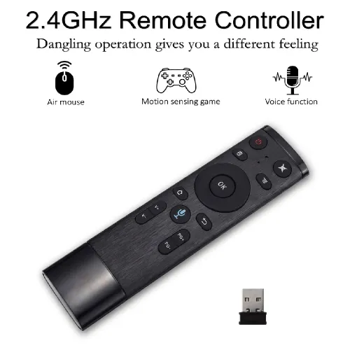 Q5 Air Voice Control Fly Air Mouse for Gyro Sensing Game, 2.4GHz Wireless Microphone Remote Q5 Air Voice Control Fly Air Mouse for Gyro Sensing Game, 2.4GHz Wireless Microphone Remote