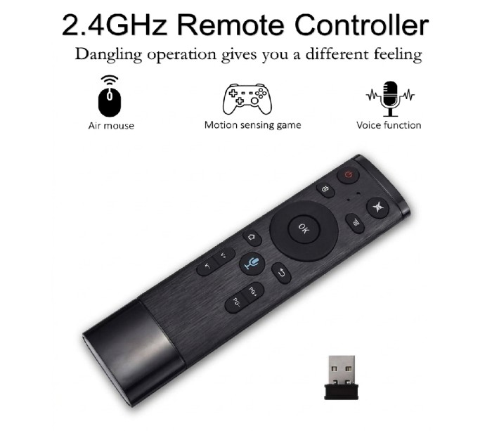 Q5 Air Voice Control Fly Air Mouse for Gyro Sensing Game, 2.4GHz Wireless Microphone Remote