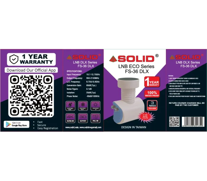 SOLID FS-36 DLX Series Universal Twin LNB