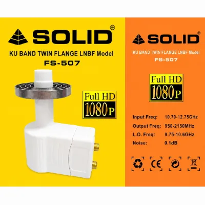 SOLID FS-507 Ku-Band LNB for Prime Focus Dish Antenna - Twin Out