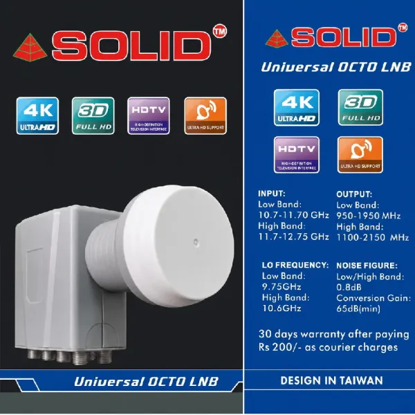 Solid FS-801 Universal 8 Port Ku-Band Full HD LNB