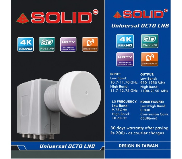 Solid FS-801 Universal 8 Port Ku-Band Full HD LNB