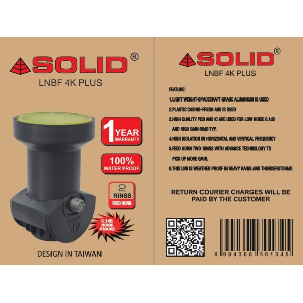 SOLID LNBF 4K PLUS Universal Ku-Band DTH LNB